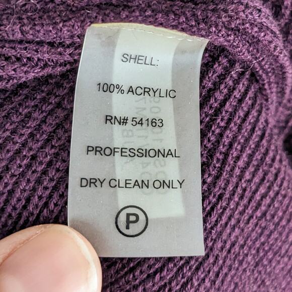 CALVIN KLEIN Purple Bodycon Sweater Dress Size Medium - Picture 6 of 8